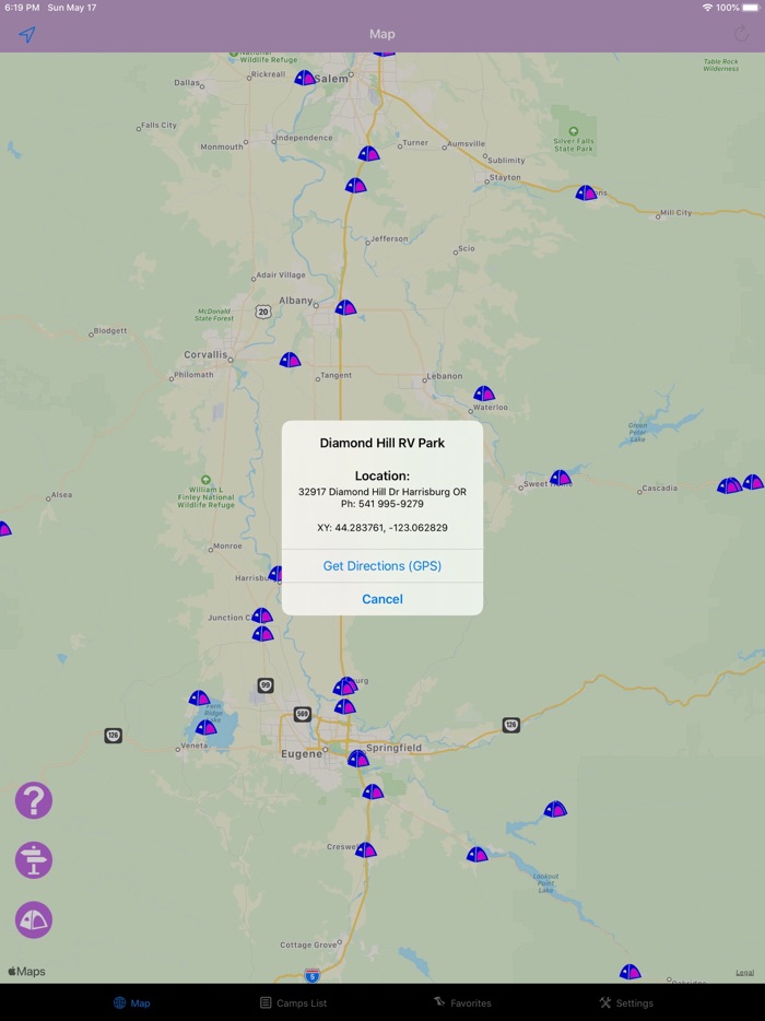 Oregon – Camping  RV spots