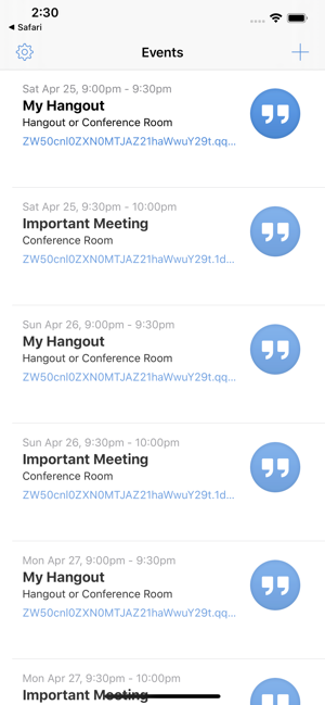 Entry for Google Meet Hangouts