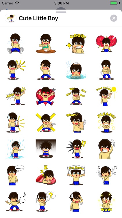 Cute little boy sticker