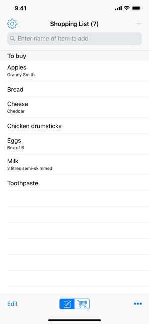 Easy Shopping List