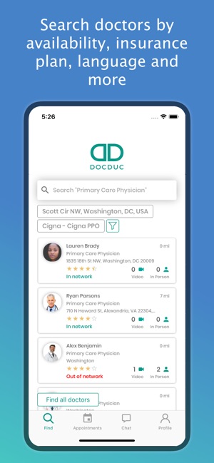 Docduc: Find doctors on demand