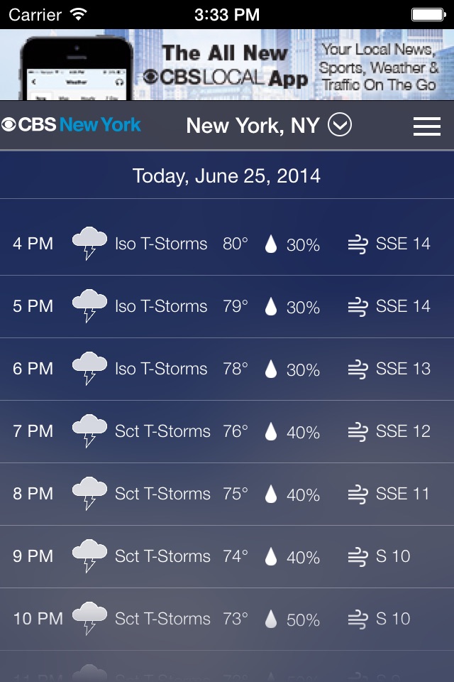 CBS New York Weather screenshot 4