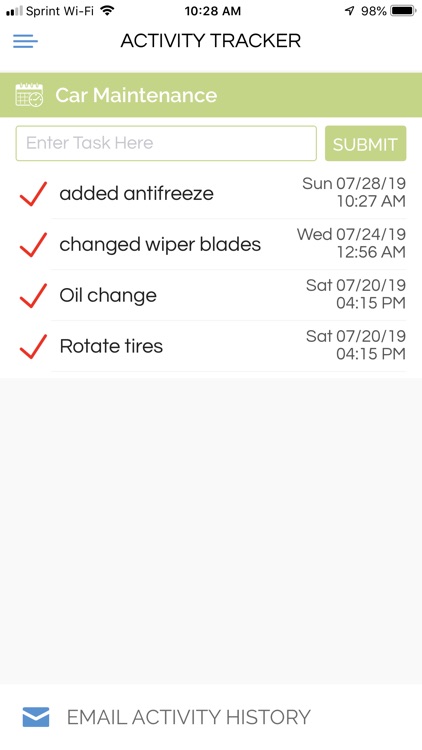 ACTIVITY LIST TRACKER