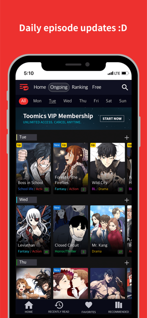 Toomics Unlimited Comics On The App Store