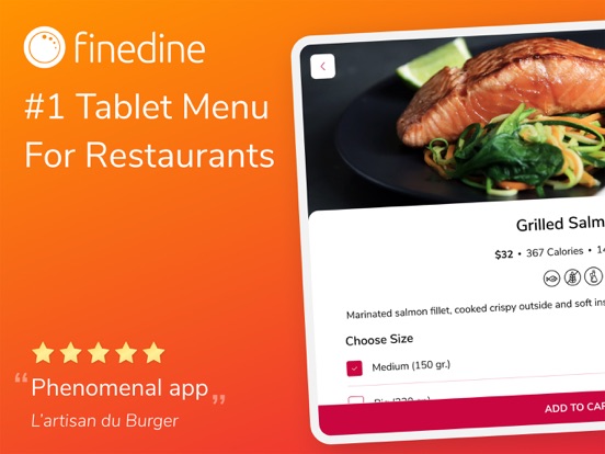 FineDine Tablet Menu App