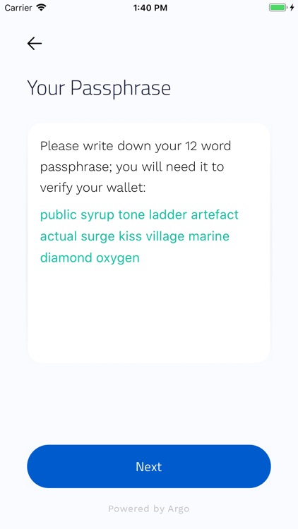 Argo Wallet for iOS