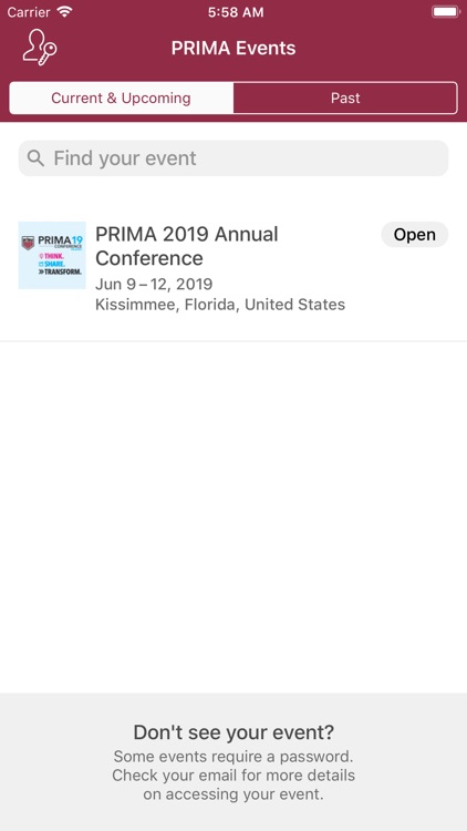 PRIMA Events App