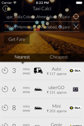 TaxiCalci - Compare Taxi Fares screenshot 2