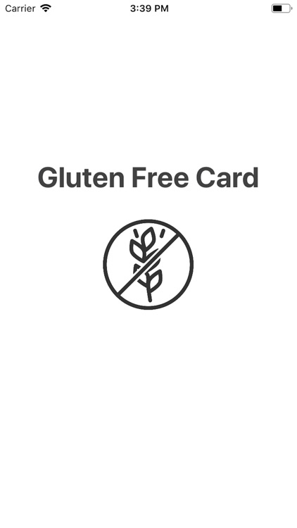 Gluten Free Card