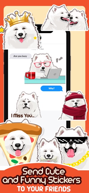 Samoyed Dog Emoji Sticker Pack(圖4)-速報App