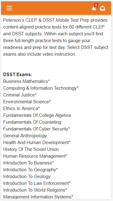 Peterson's DSST & CLEP screenshot 3