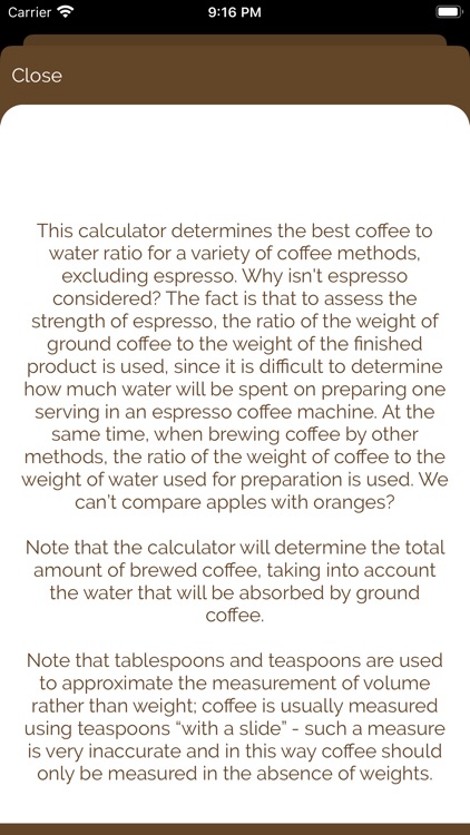 Coffee calculator: coffee info screenshot-3