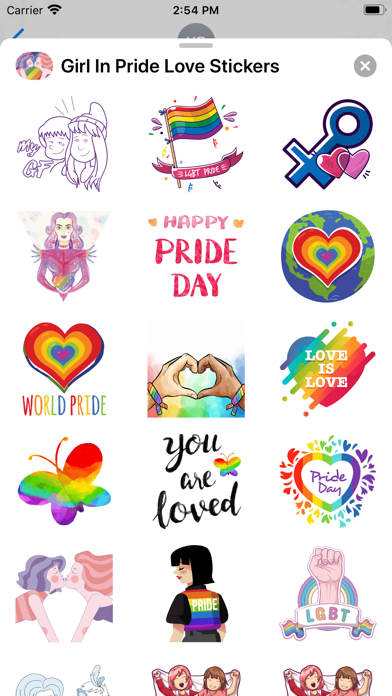 Girl In Pride Love Stickers screenshot 2