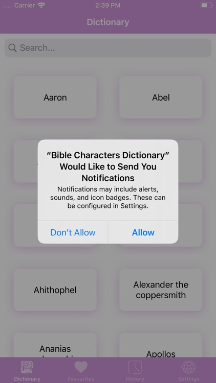 Bible Characters - Dictionary