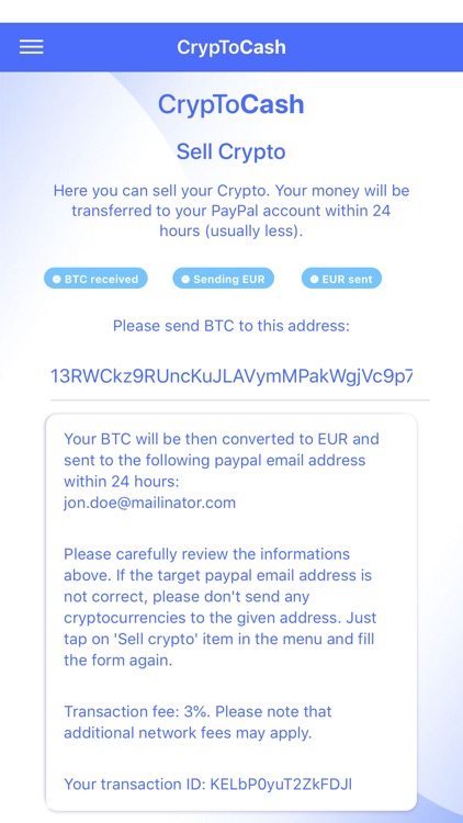 CrypToCash - Bitcoin to money screenshot-3