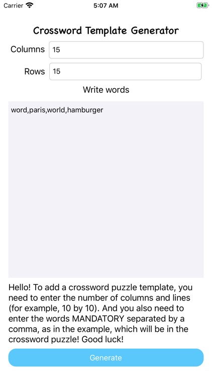 Crossword Template