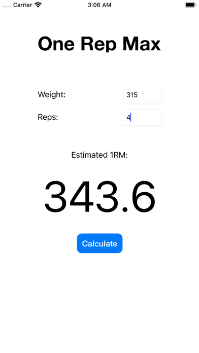 1RM Calculator - Simple screenshot 3
