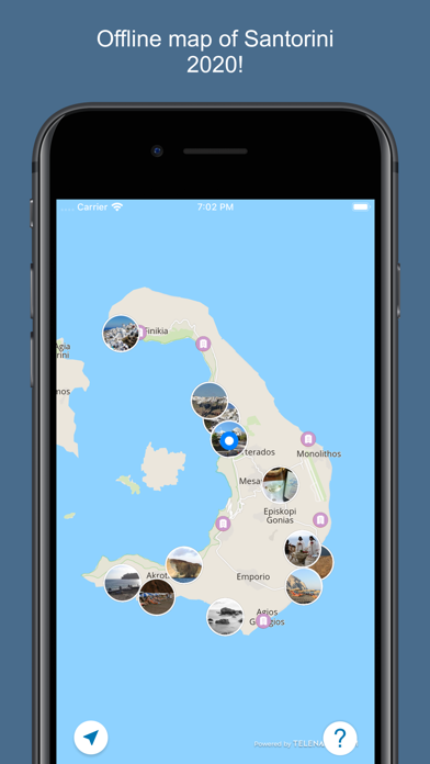 Санторини 2017 — офлайн карта, гид, путеводитель! Screenshot 1