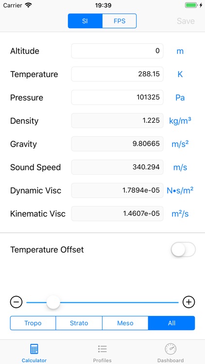 Standard Atmosphere Calculator