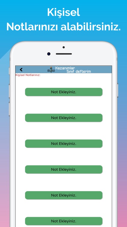 Kazanımlar - Sınıf Defterim screenshot-6