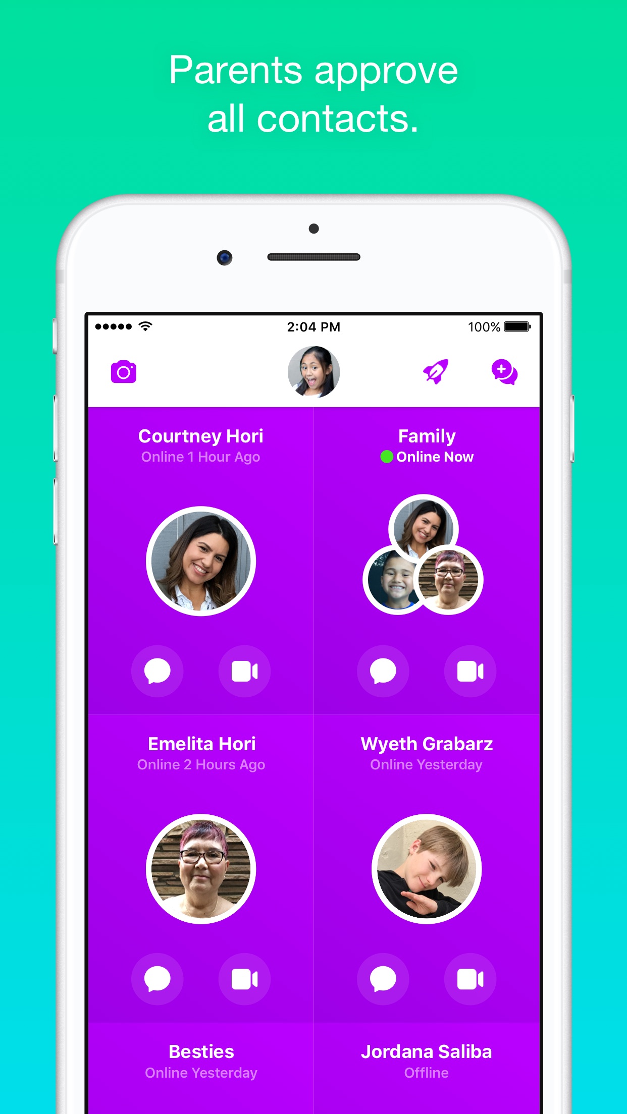 Screenshot do app Messenger Kids