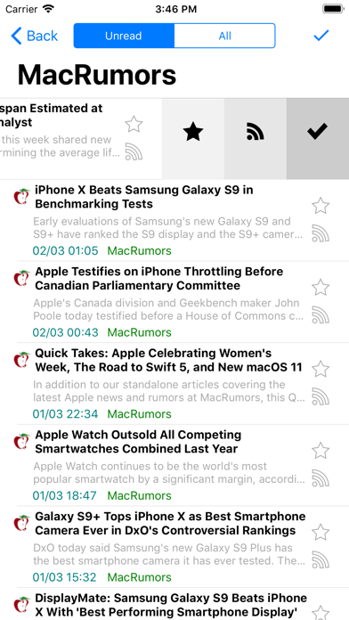 tiny Reader RSS screenshot 2