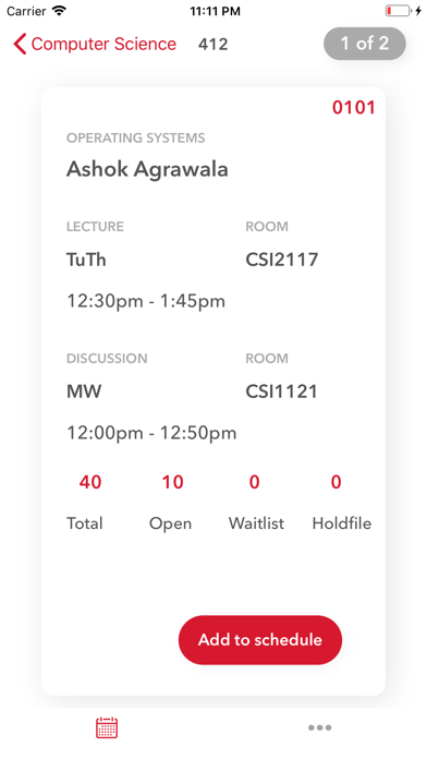 UMD Schedulr screenshot 4