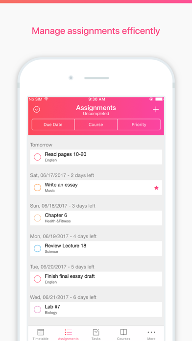 Pocket Schedule Planner review screenshots