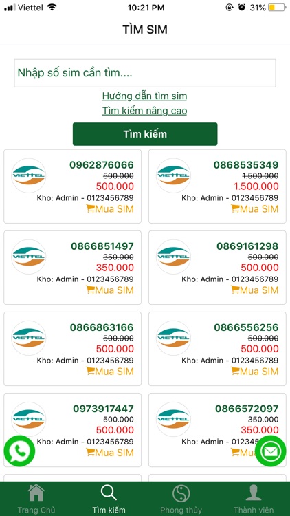 APP SIM SỐ ĐẸP