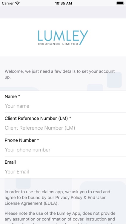 Lumley Insurance Claims App