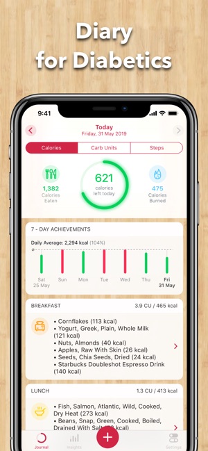 Carb Unit Diary for Diabetics