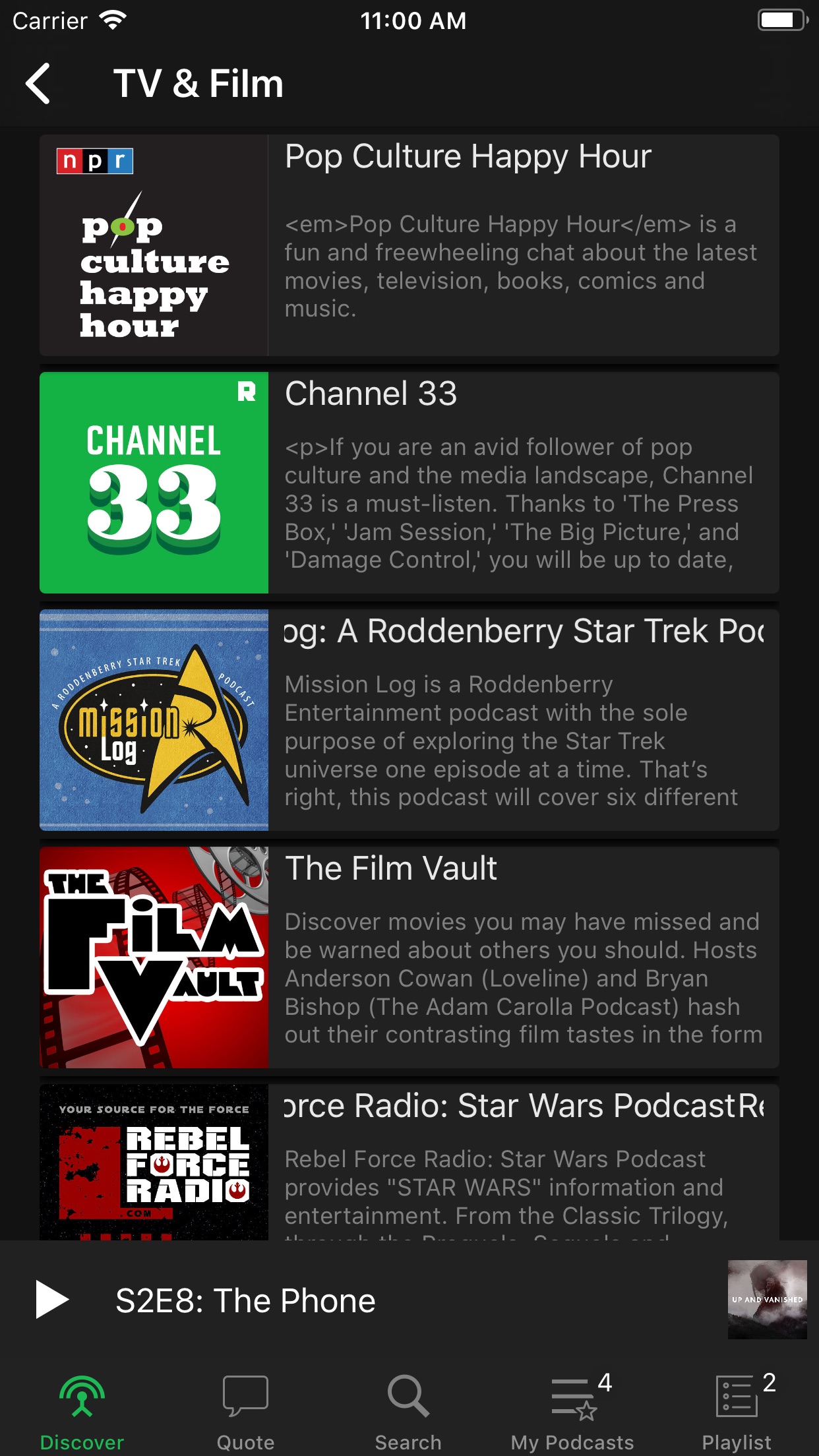 Screenshot do app Pods - Podcast Player