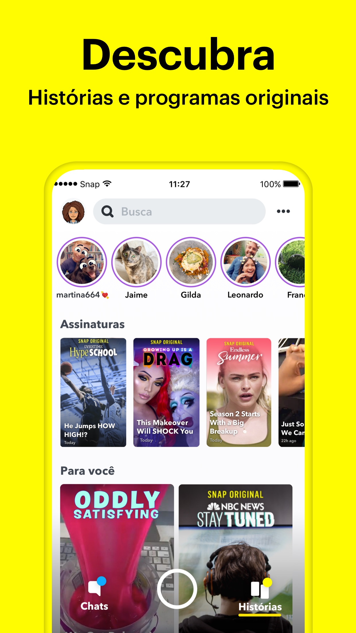 Screenshot do app Snapchat