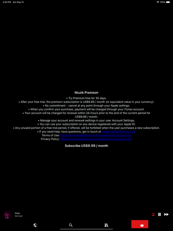 iPad Image of Musi - Simple Music Streaming.
