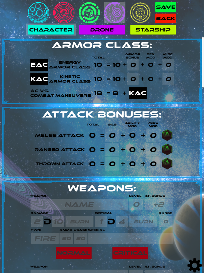 Star Finder Character Sheet