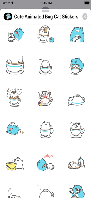 Cute Animated Bug Cat Stickers(圖5)-速報App