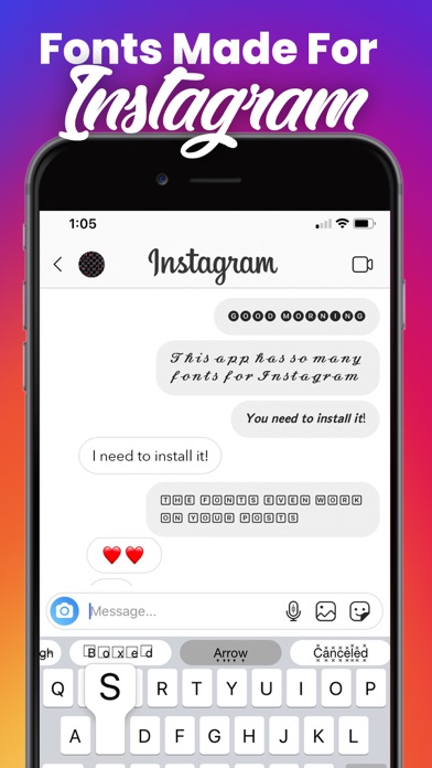 Fonts for Instagram Keyboard Screenshot