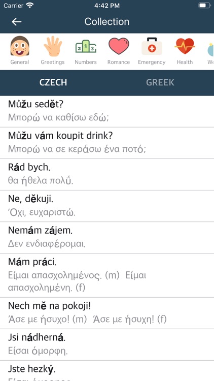 Czech Greek Dictionary