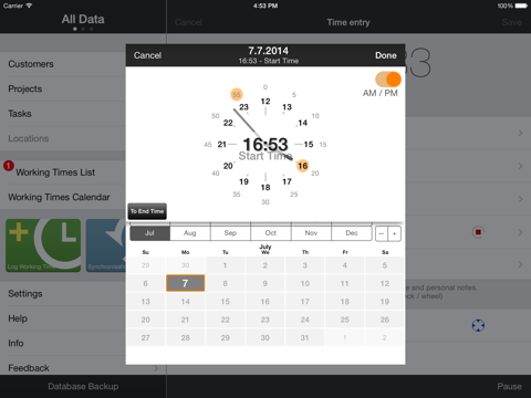 Qlaqs Timesheet HD screenshot 2