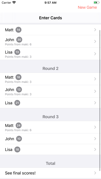 Screenshot #2 pour Sushi Go Scoring!