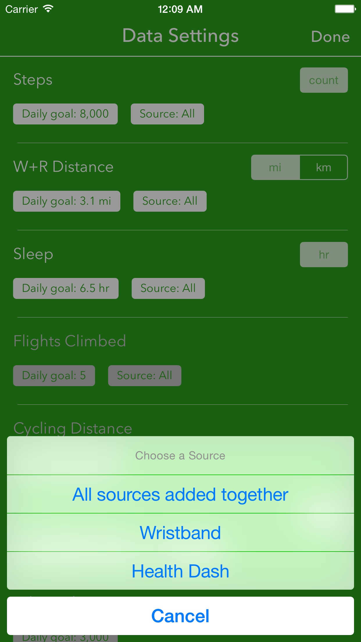 Screenshot do app Dashboard for Apple Health App