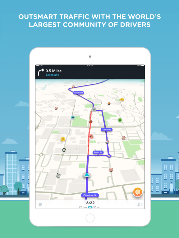 iPad Image of Waze Navigation & Live Traffic