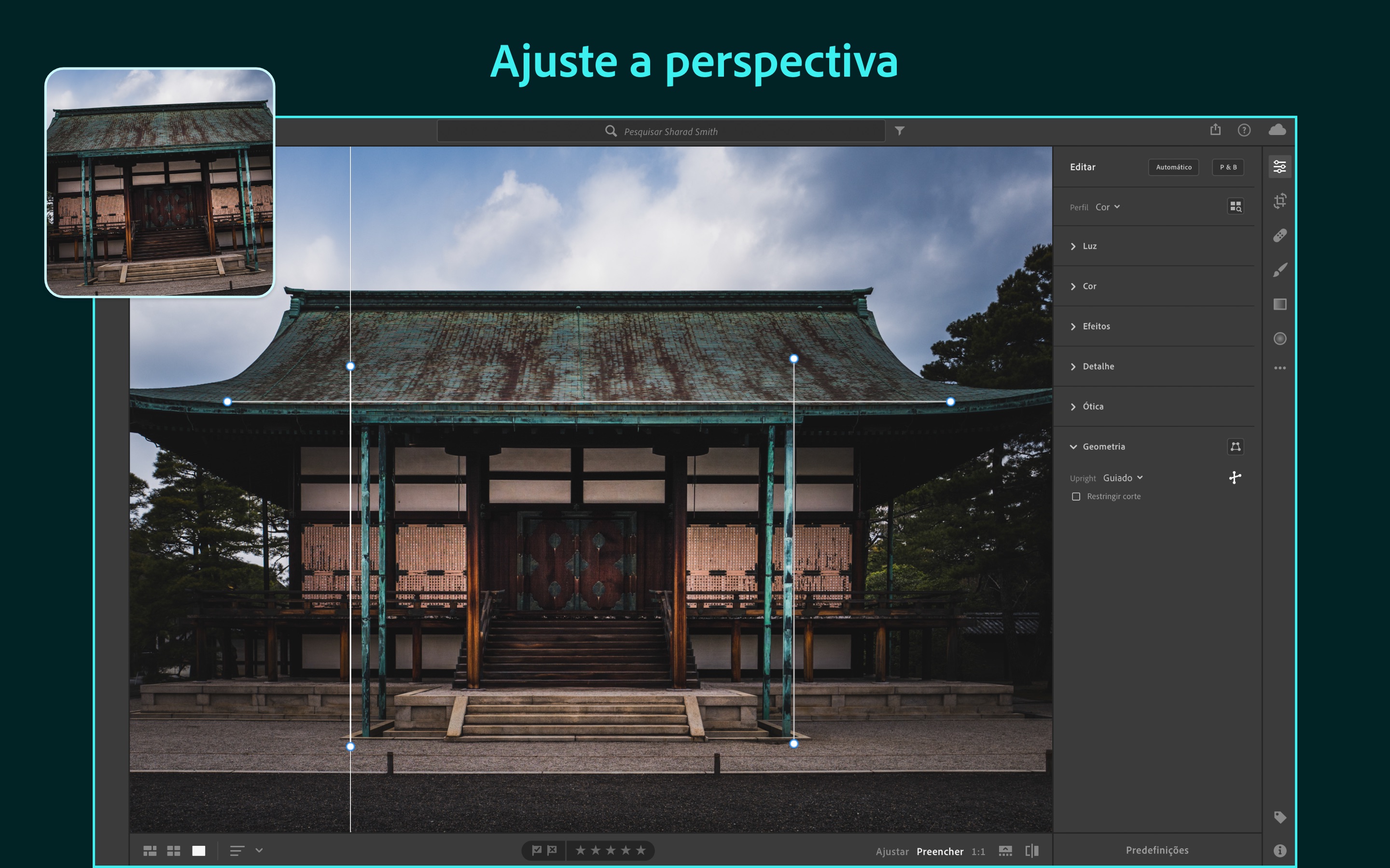 Screenshot do app Adobe Lightroom