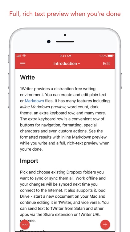 1Writer - Markdown Text Editor