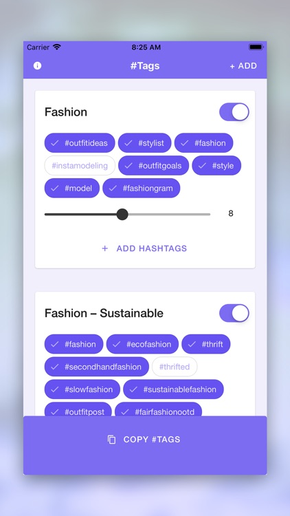 Tags - Organize your Hashtags