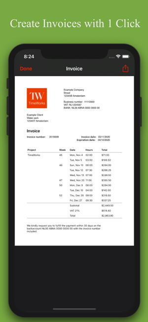 TimeWorks - Timesheet, Invoice(圖6)-速報App