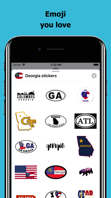 Georgia emoji - USA stickers screenshot 2