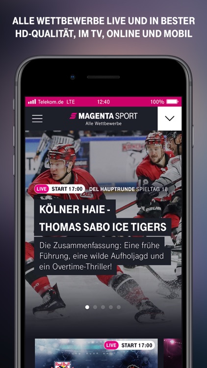 MagentaSport – DEL, BBL live