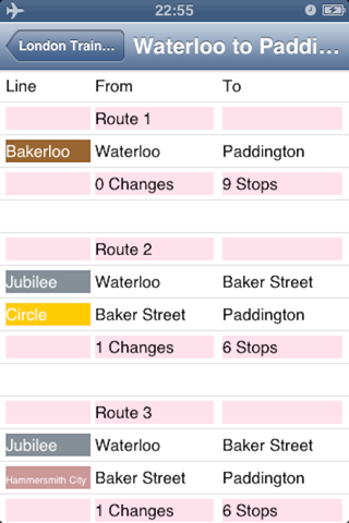 London Train Route Planner - náhled