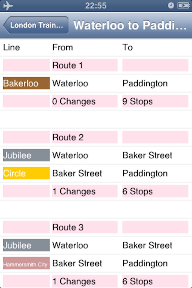 London Train Route Planner screenshot 2